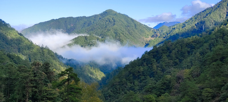 云雾缭绕的山谷自然风景美图