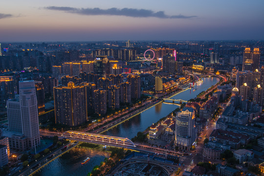 海河沿岸夜景风光