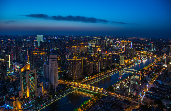 海河沿岸夜景风光