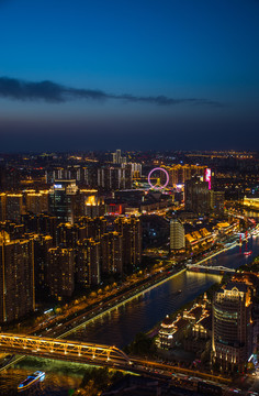 海河沿岸夜景风光