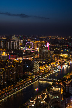 海河沿岸夜景风光