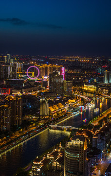 海河沿岸夜景风光