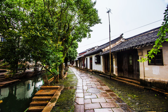 锦溪古镇河道民居