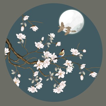 工笔玉兰花