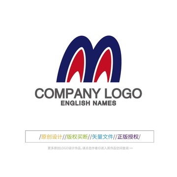 M字母标志卡通LOGO