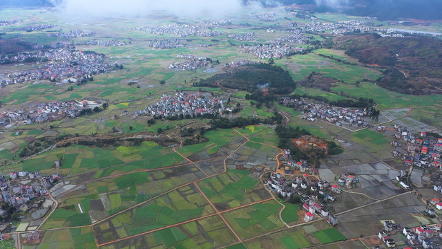 高空航拍江西永新农村