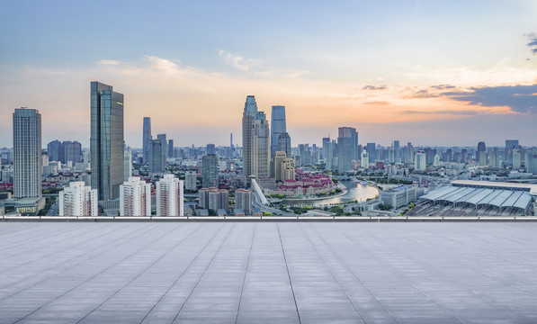 天津城市建筑和路面空地