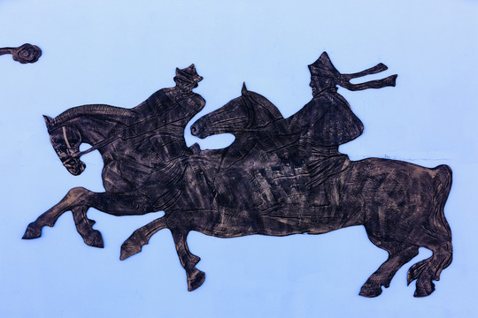 蒙古族骑马