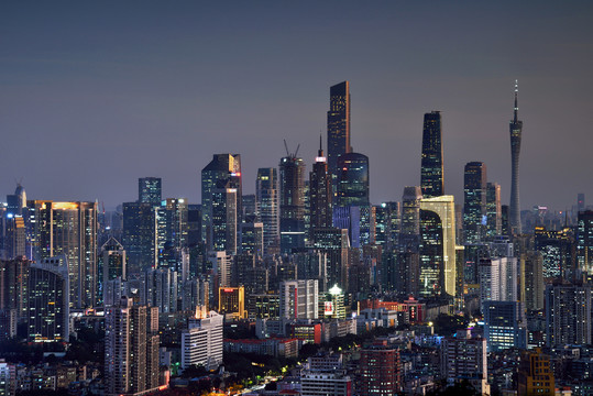 广州白云山天河珠江新城夜景