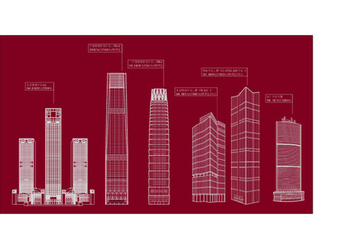 CBD高层建筑线稿图