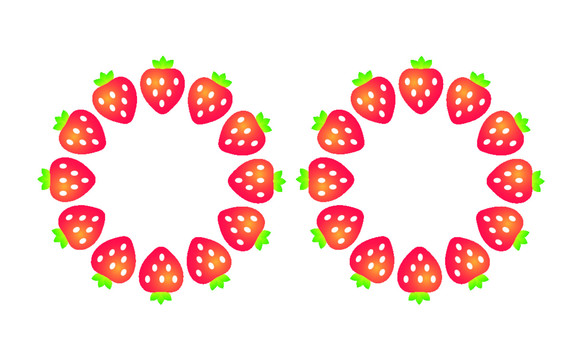 草莓插画圆环