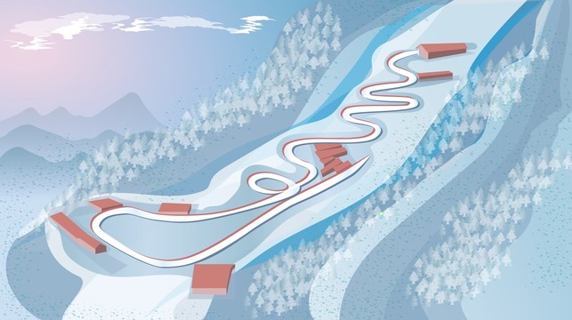 冬奥会场雪游龙国家雪车雪橇中心