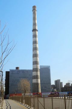 北京首钢园工业遗迹烟囱
