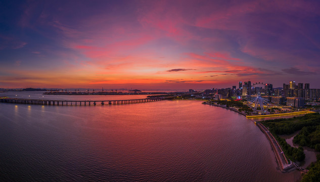 深圳宝安欢乐港湾摩天轮全景图