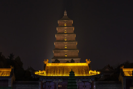 高清大雁塔夜景风光