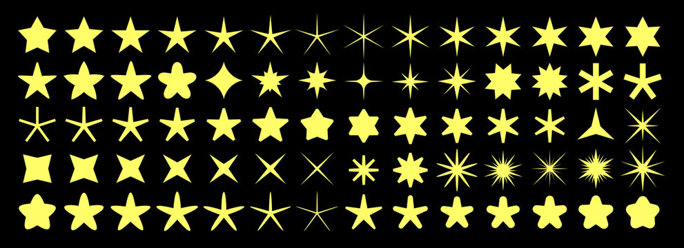 黄色各种星形变化集合