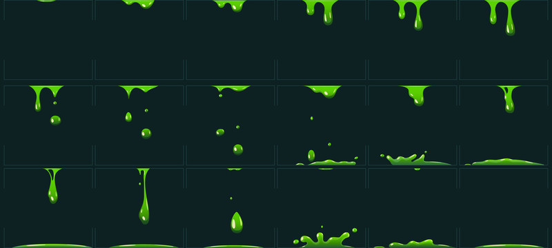 绿色液体滴落创意设计插图