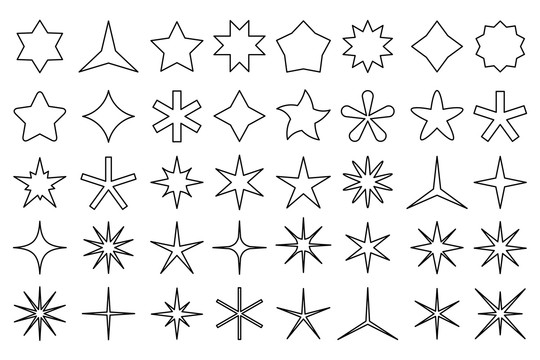 线条星星平铺图案创意设计插图