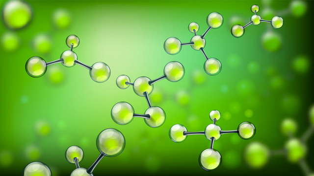 绿色渐变化学分子背景