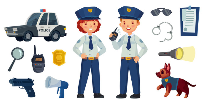 职业警察元素图标