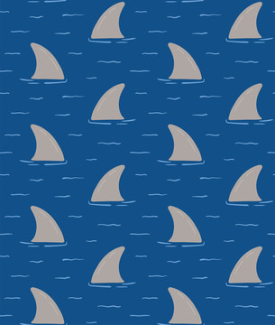 蓝色海洋鲨鱼出没背景