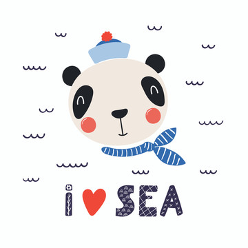 热爱海洋熊猫插图