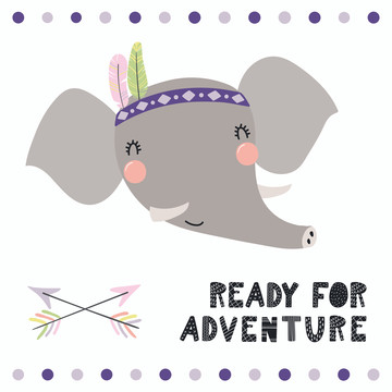可爱小象准备冒险插图