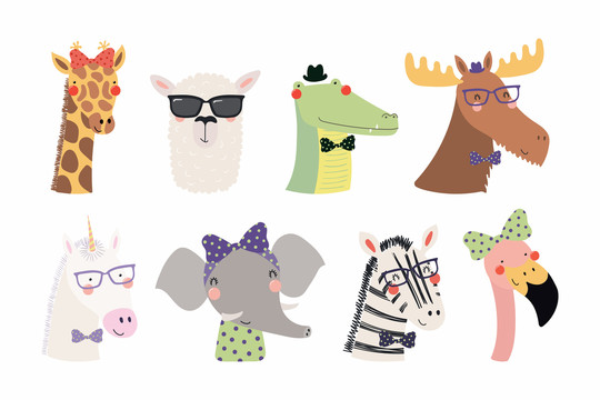 可爱森林动物插图设计集合