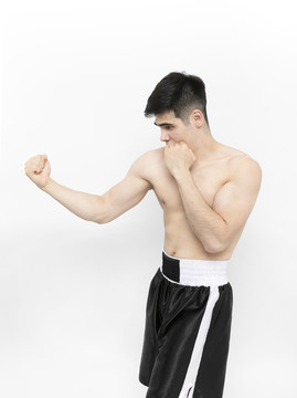 外国男士健身运动拳击摄影图