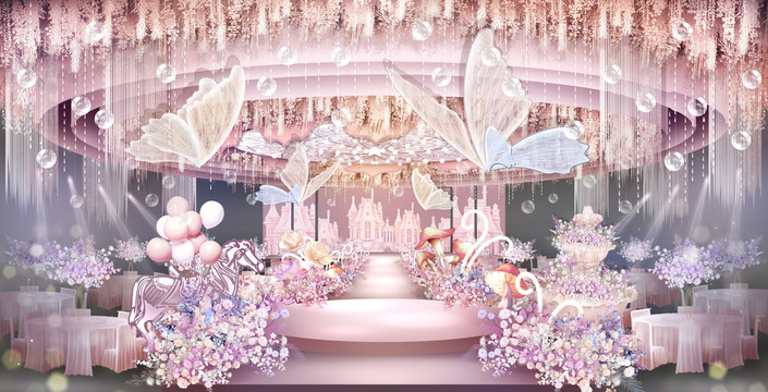 粉色城堡婚礼