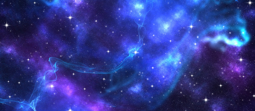 蓝色科技宇宙星空银河背景