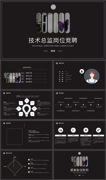 商务风技术总监岗位竞聘PPT