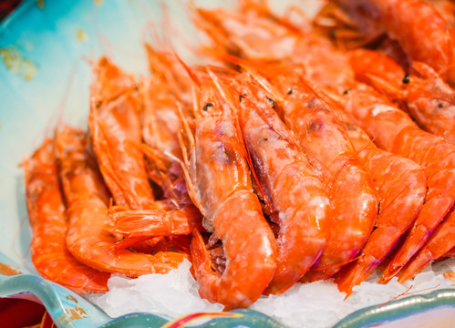 海鲜自助餐厅的海鲜美食