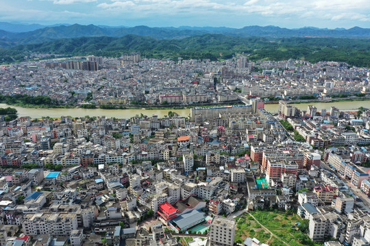 航拍江西遂川泉江