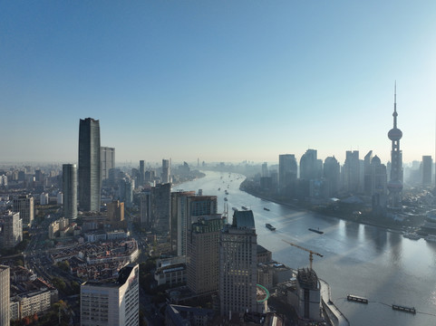 上海黄浦江清晨风光