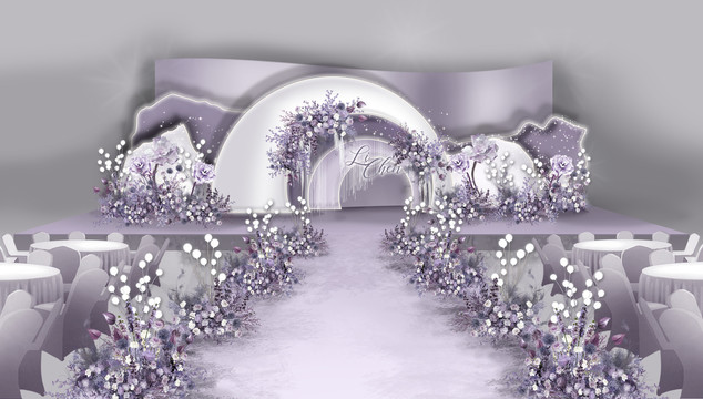紫色梦幻婚礼效果图