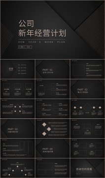 商务公司新年经营计划PPT模板