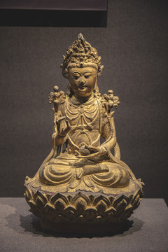 鎏金地藏菩萨铜坐像