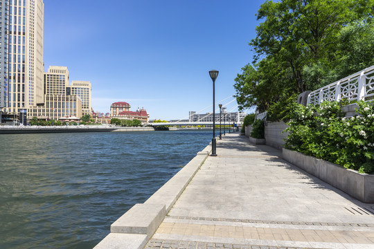 天津海河沿岸街景