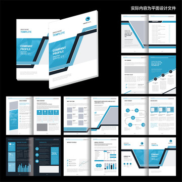 蓝色公司画册cdr设计模板
