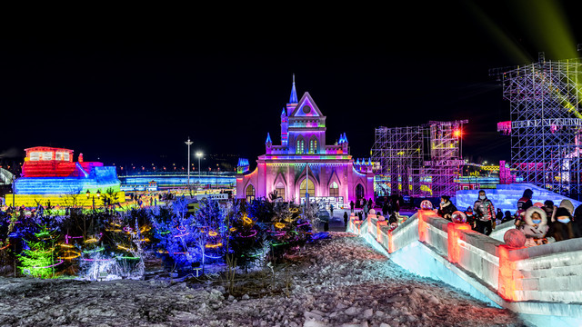 中国长春冰雪新天地夜景