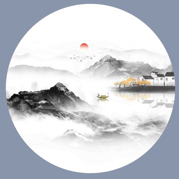 中国风山水画