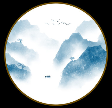 圆山水画