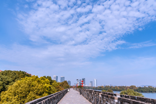 中国南京解放门明城墙风景