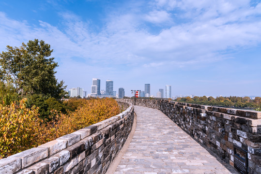 中国南京解放门明城墙风景
