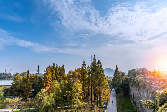 中国南京解放门明城墙风景