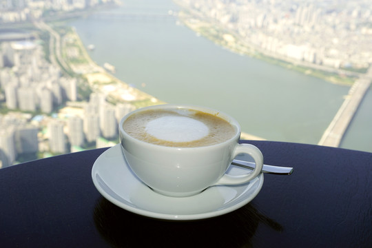 韩国乐天世界塔观茶座的咖啡