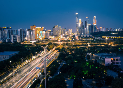 南宁夜景民族大道夜景立交桥
