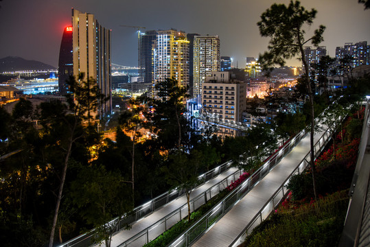 厦门山海健康步道狐尾山段夜景