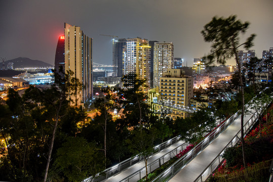 厦门山海健康步道狐尾山段夜景